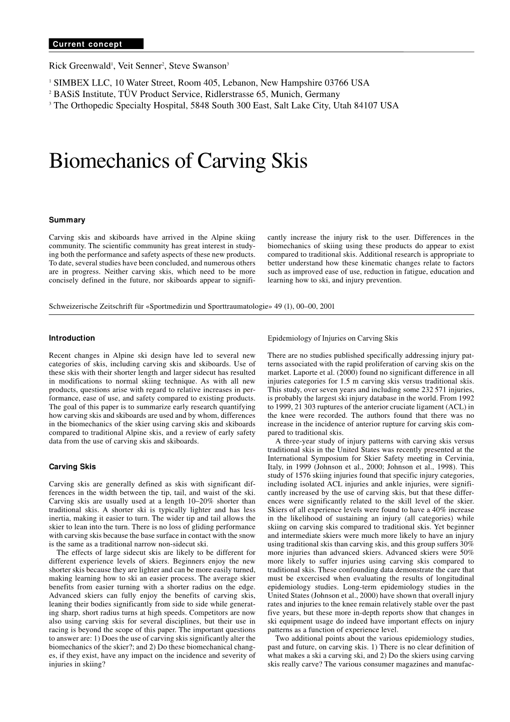 Biomechanics of Carving Skis