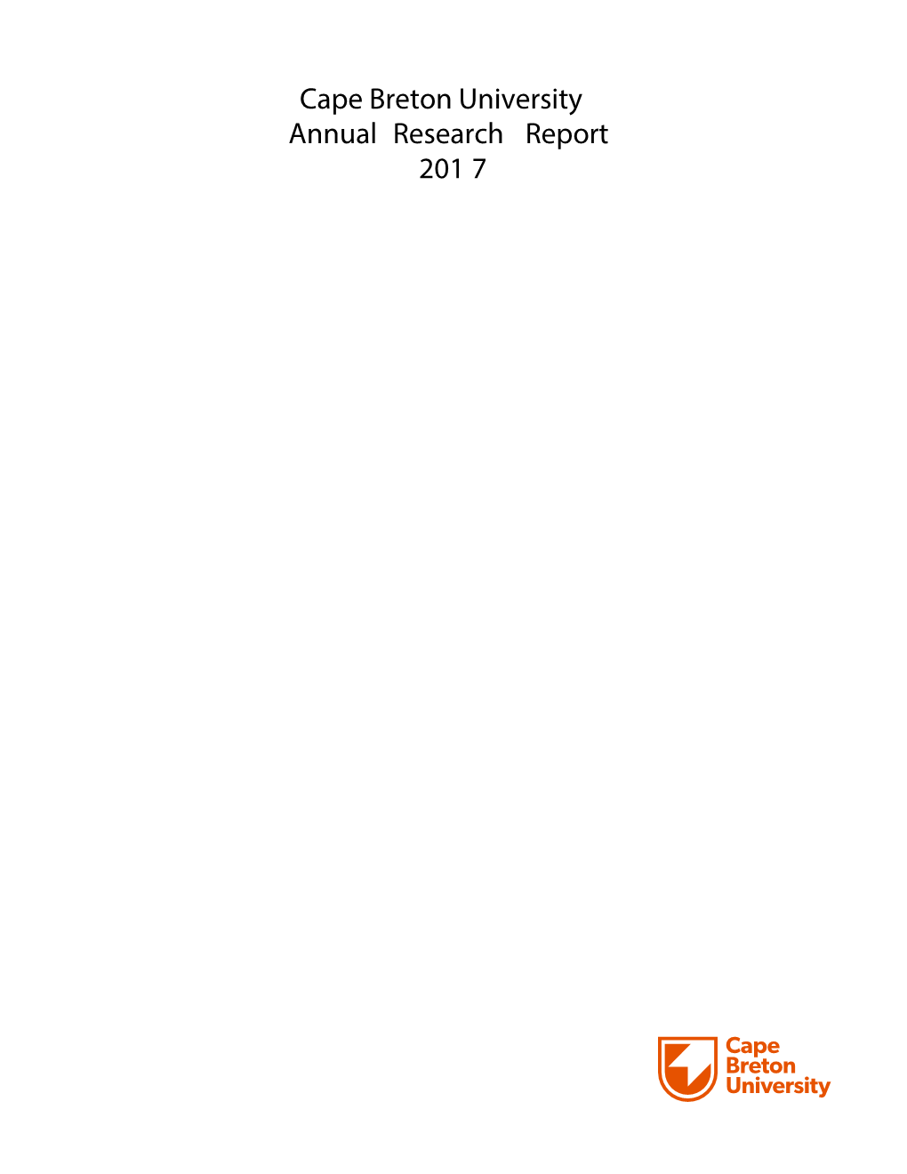 Annual Research Report 2017