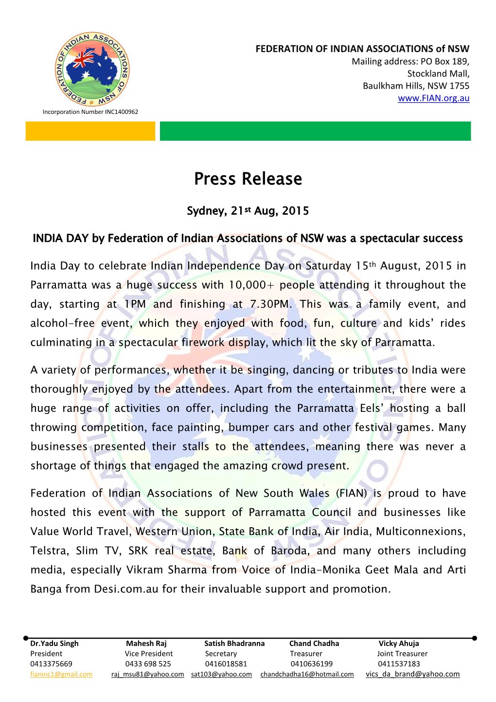 Press Release