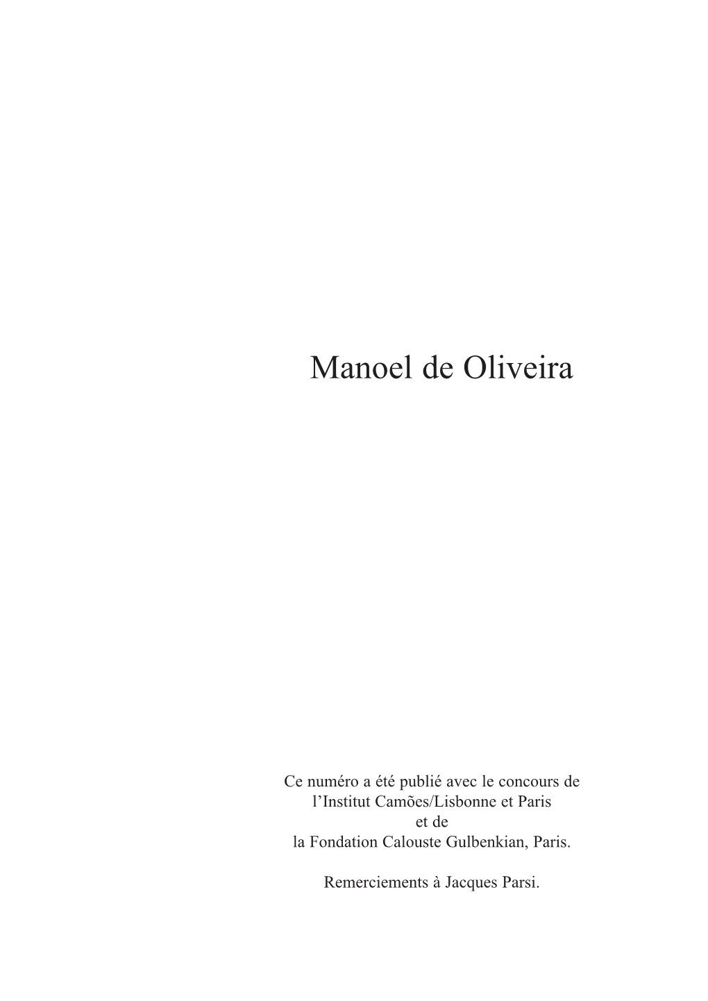 Manoel De Oliveira