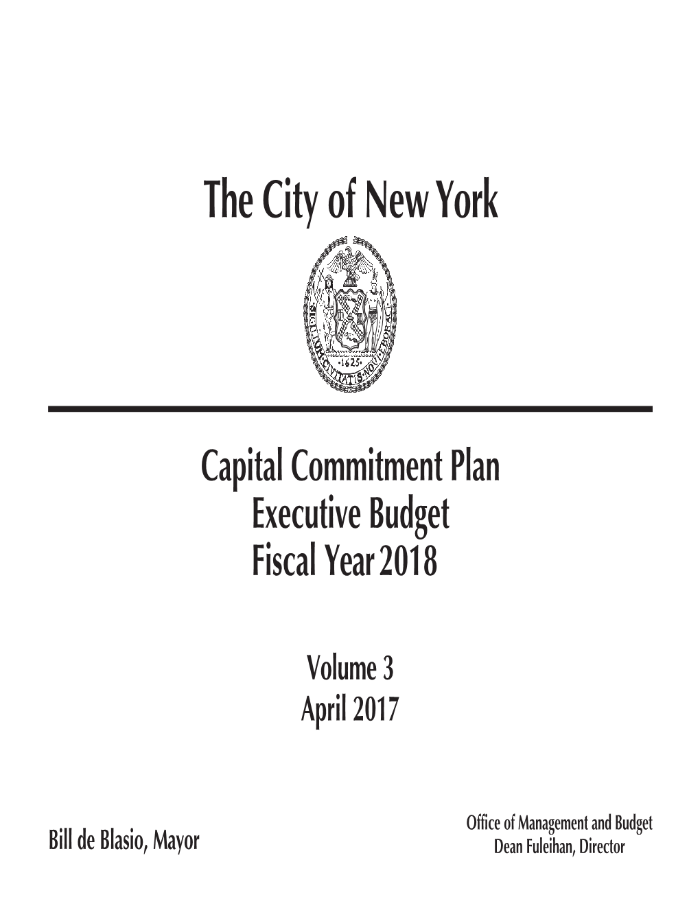 FY 2018 Executive Budget Commitment Plan
