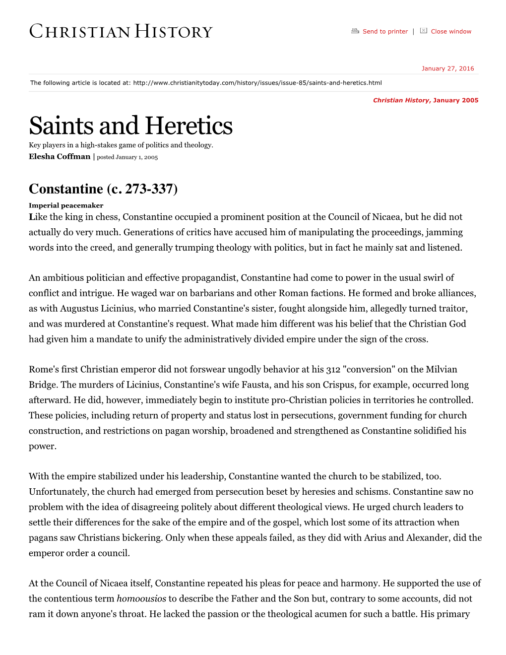 Saints and Heretics | Christian History