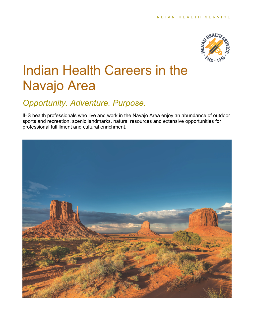 Indian Health Careers in the Navajo Area Opportunity