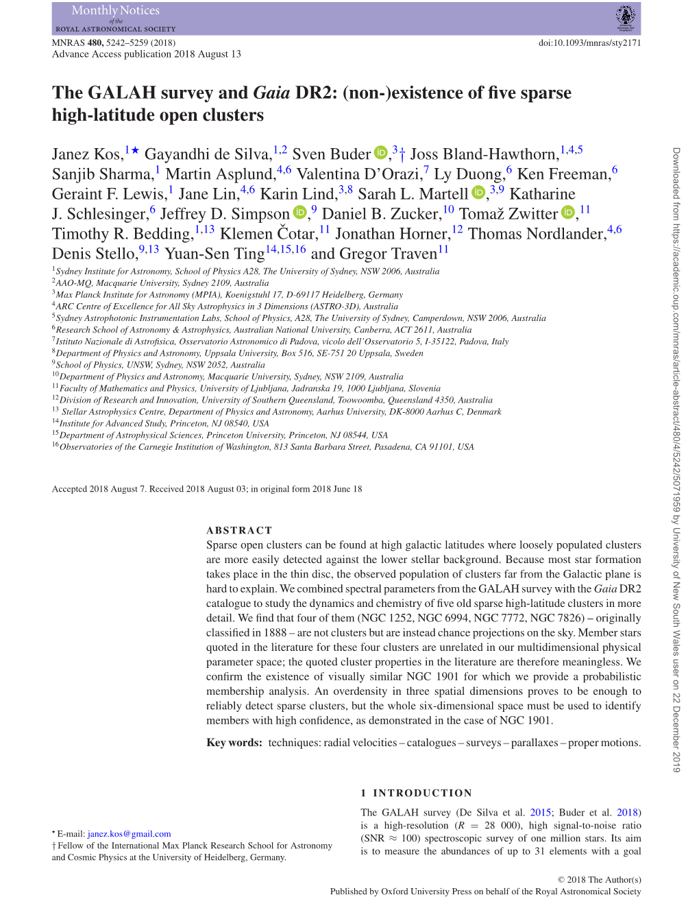 The GALAH Survey and Gaia DR2: (Non-)Existence of ﬁve Sparse High-Latitude Open Clusters