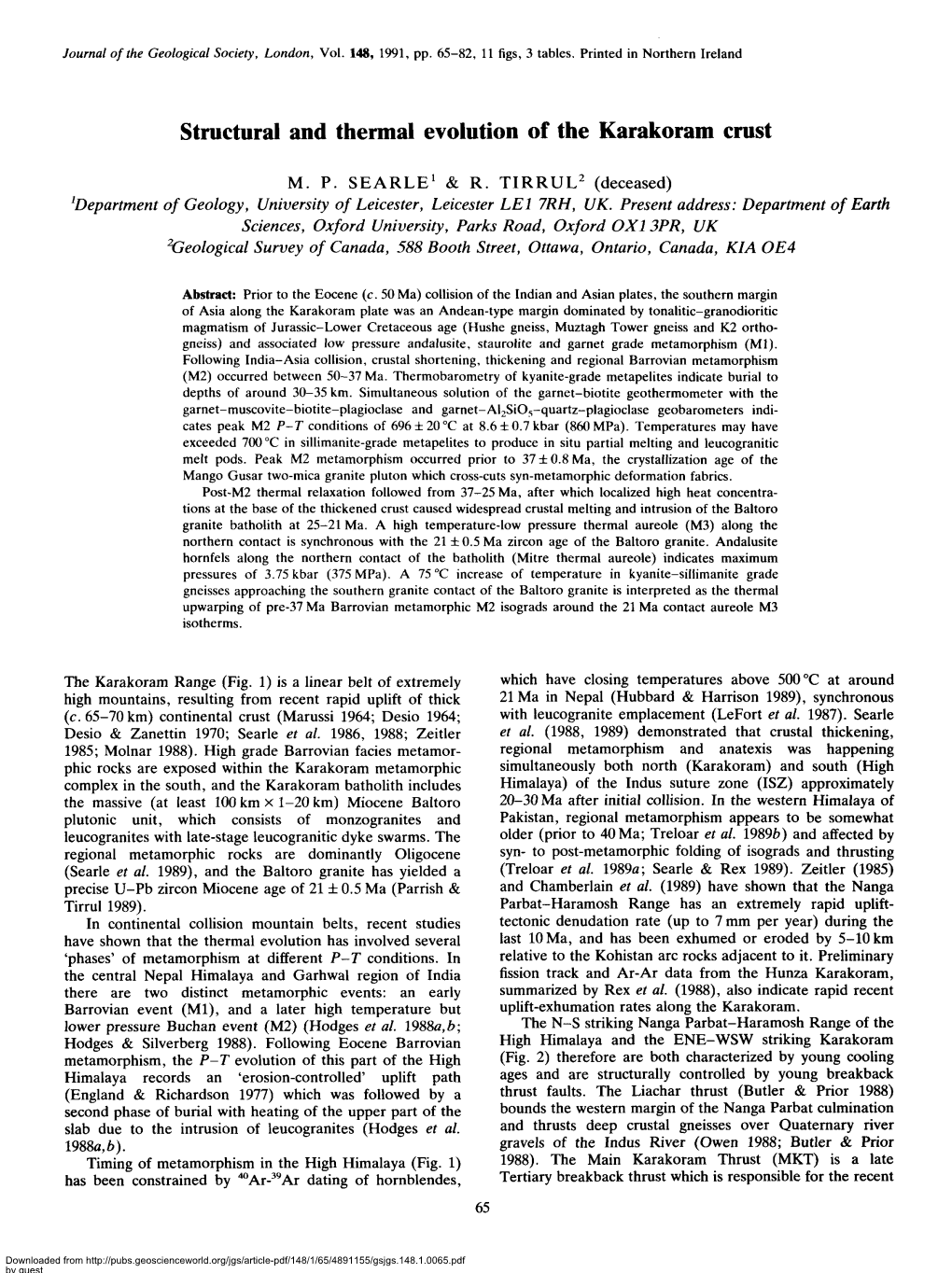 Structural and Thermal Evolution of the Karakoram Crust