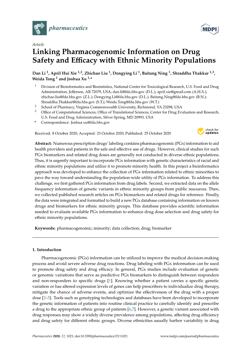 Linking Pharmacogenomic Information on Drug Safety and Eﬃcacy with Ethnic Minority Populations