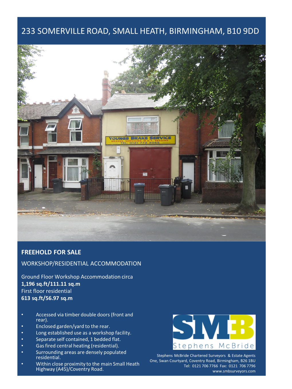 233 Somerville Road, Small Heath, Birmingham, B10 9Dd