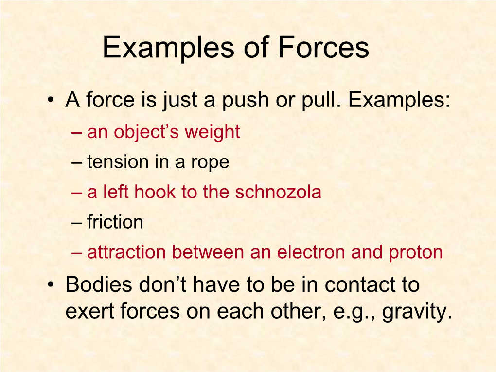 Examples of Forces