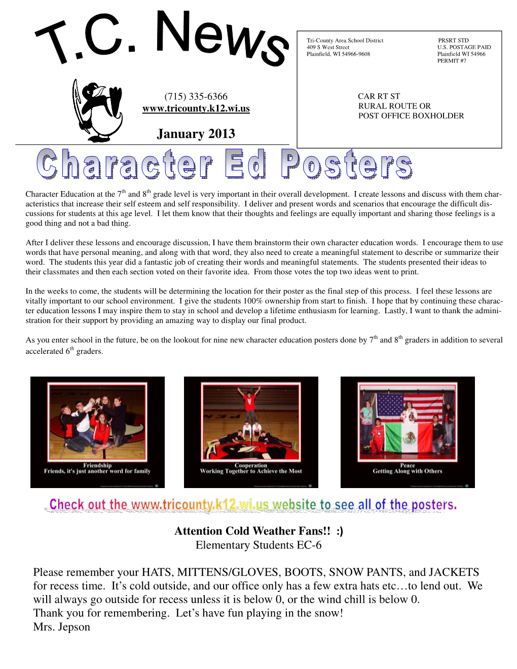 January 2013 Newsletter