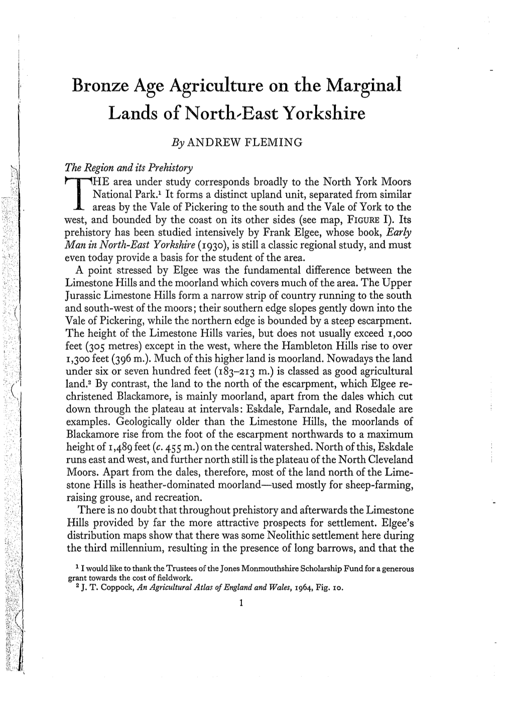 Bronze Age Agriculture on the Marginal Lands of North-East