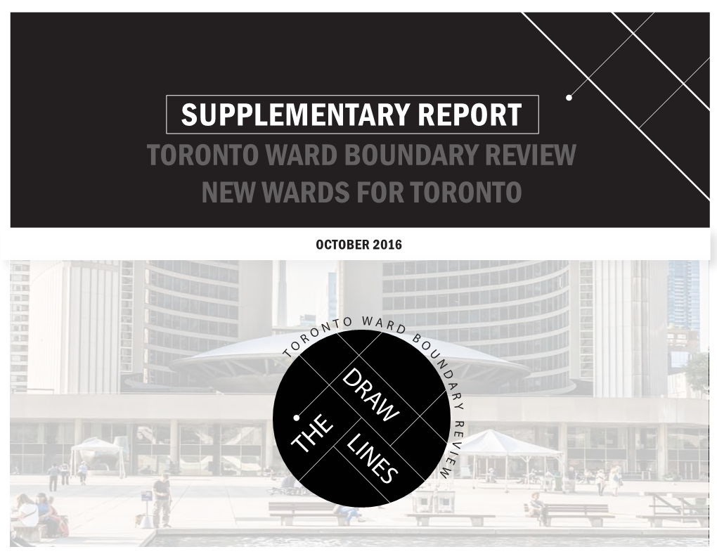 Supplementary Report Toronto Ward Boundary Review New Wards for Toronto
