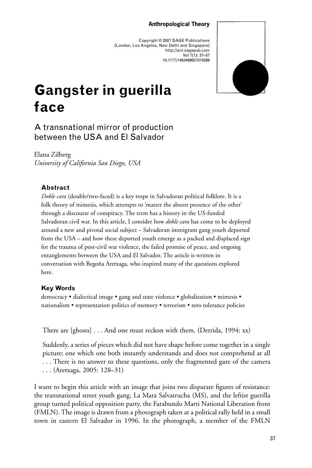 Gangster in Guerilla Face