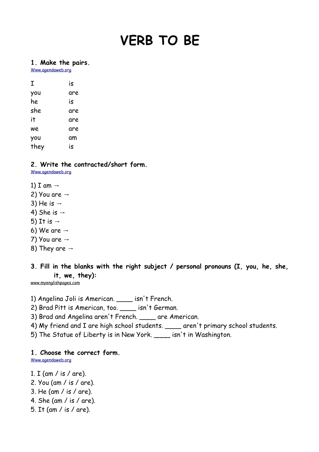 2. Write the Contracted/Short Form