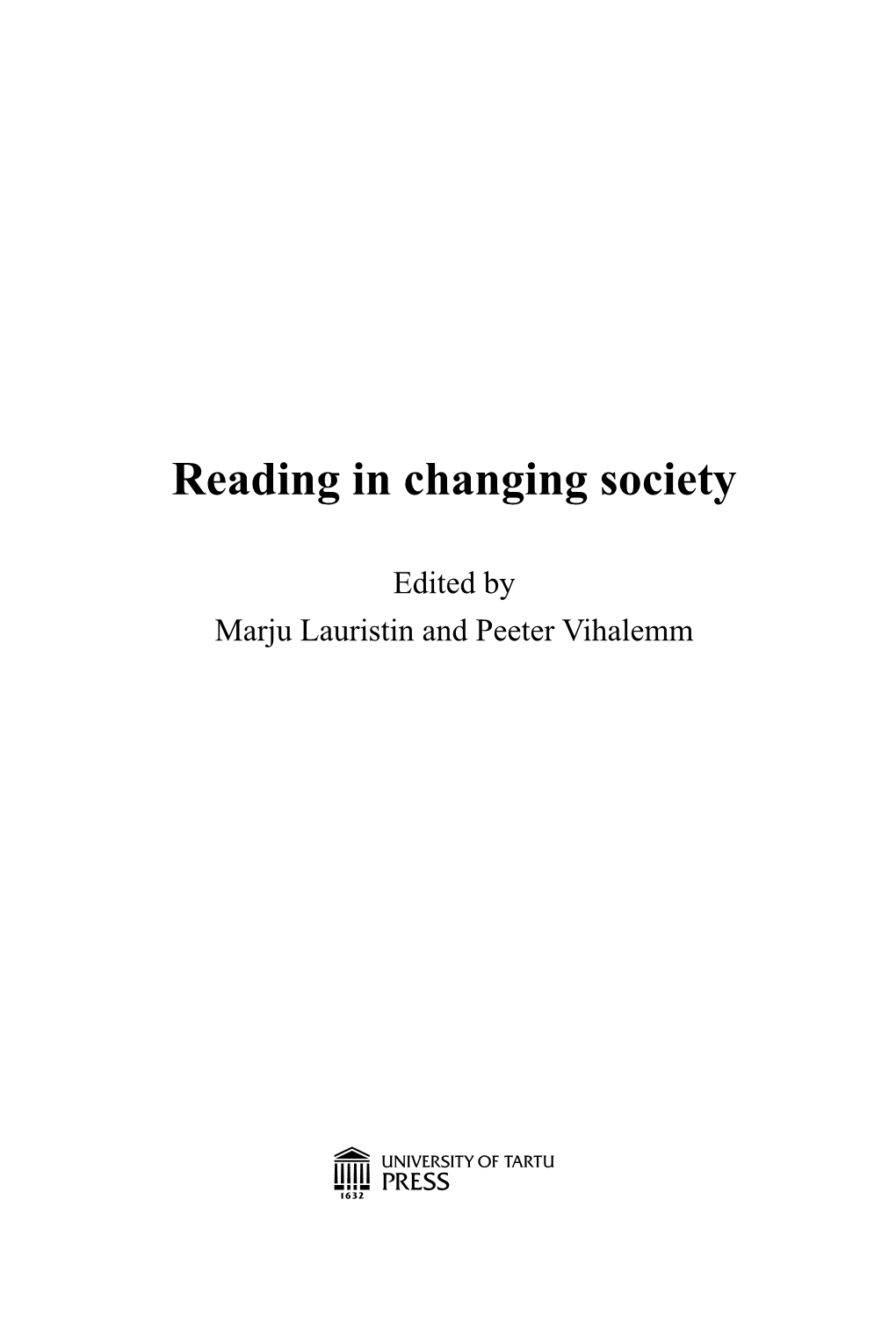 Reading in Changing Society
