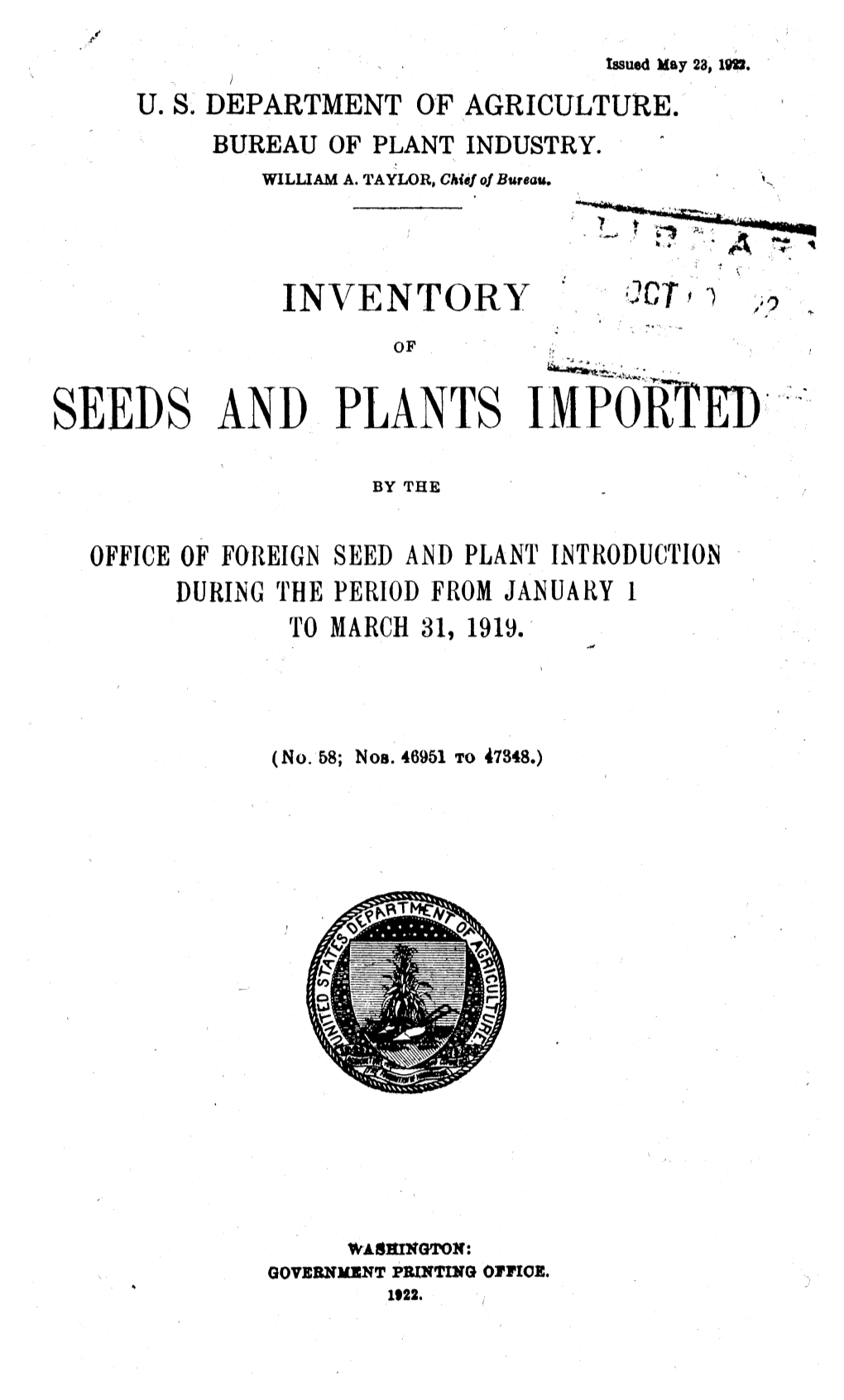 Seeds and Plants Imported