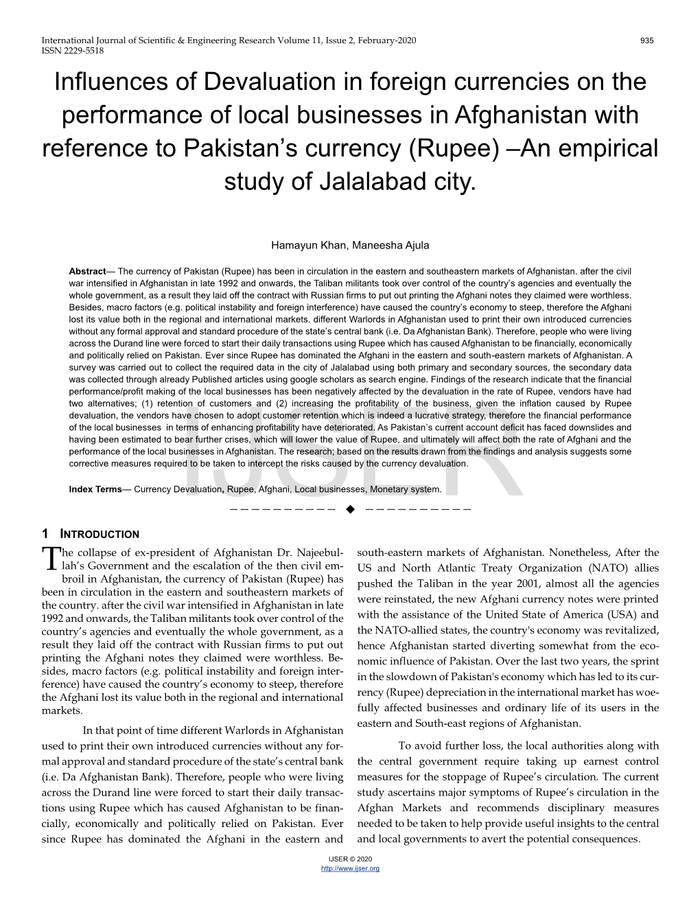 Influences of Devaluation in Foreign Currencies on the Performance Of