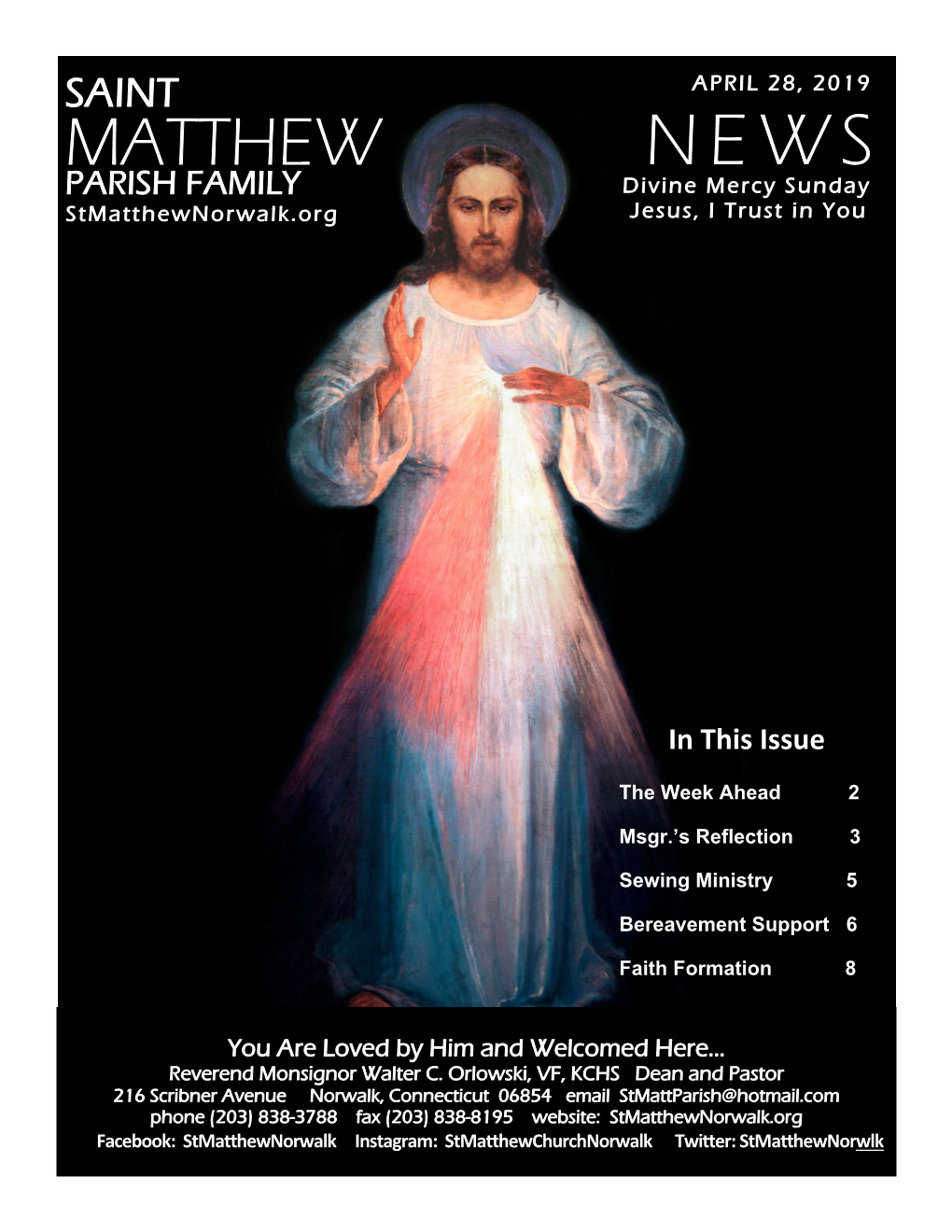 April 28, 2019, Divine Mercy Sunday