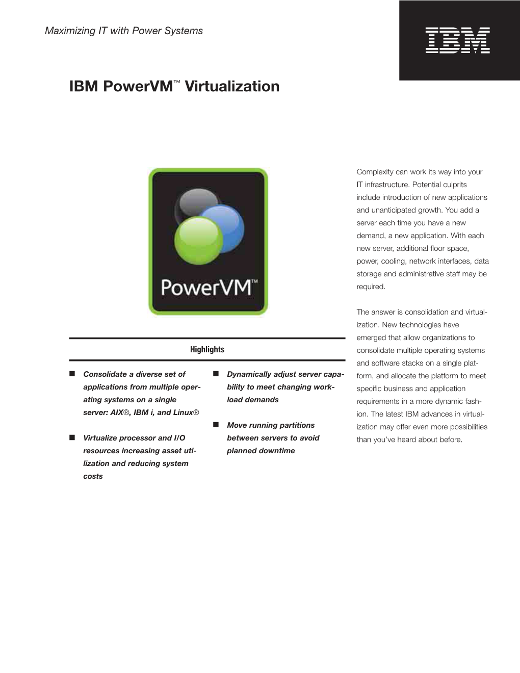 IBM Powervm™ Virtualization