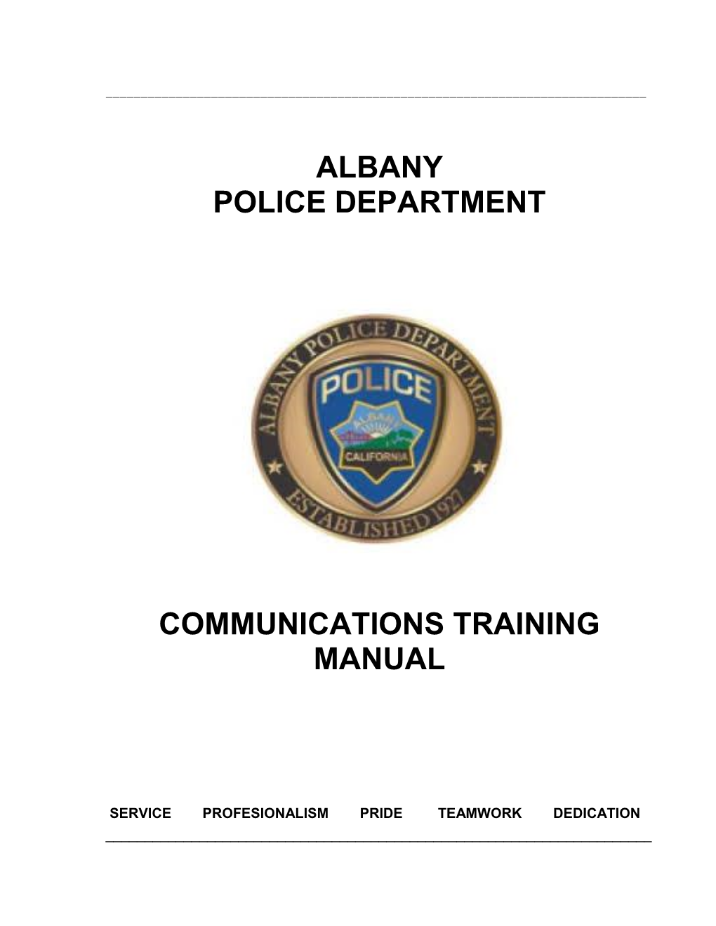 Communications Training Manual