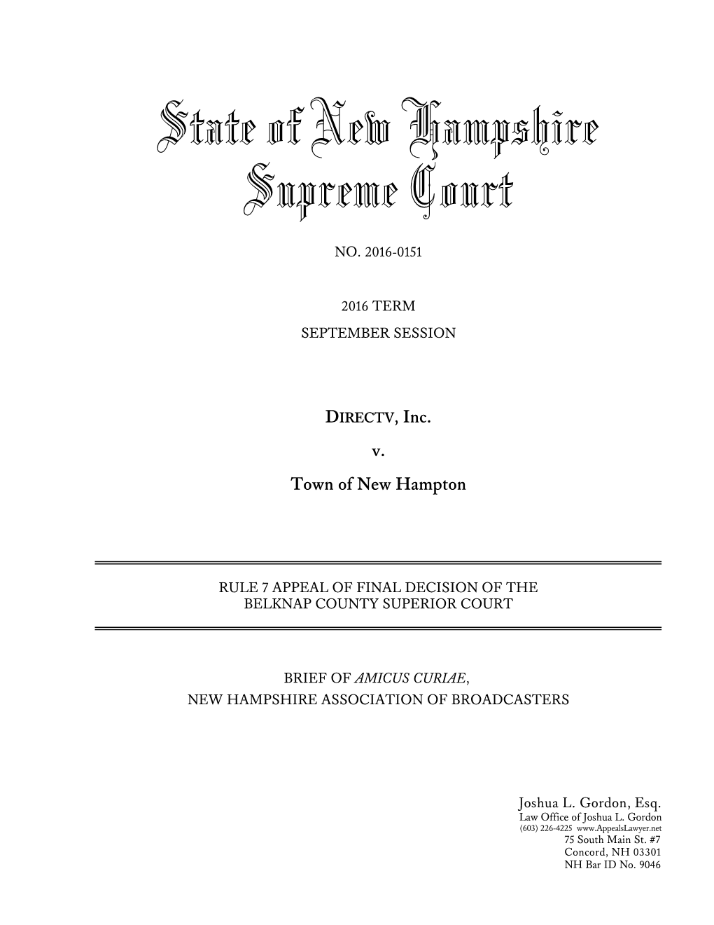 State of New Hampshire Supreme Court