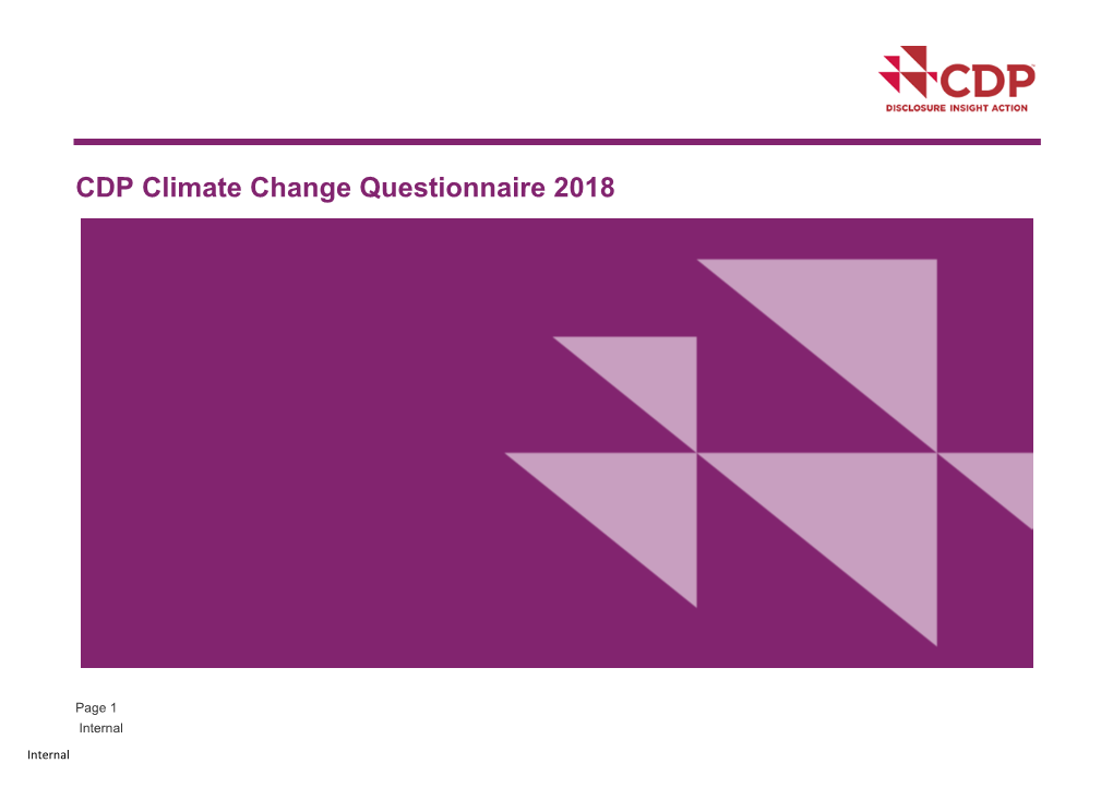CDP Climate Change Questionnaire 2018 (Pdf)