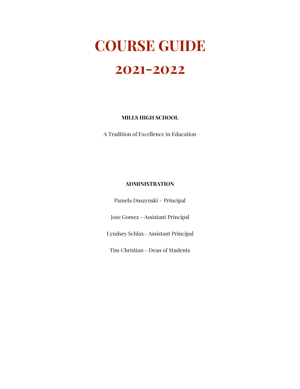 Course Guide 2021-2022