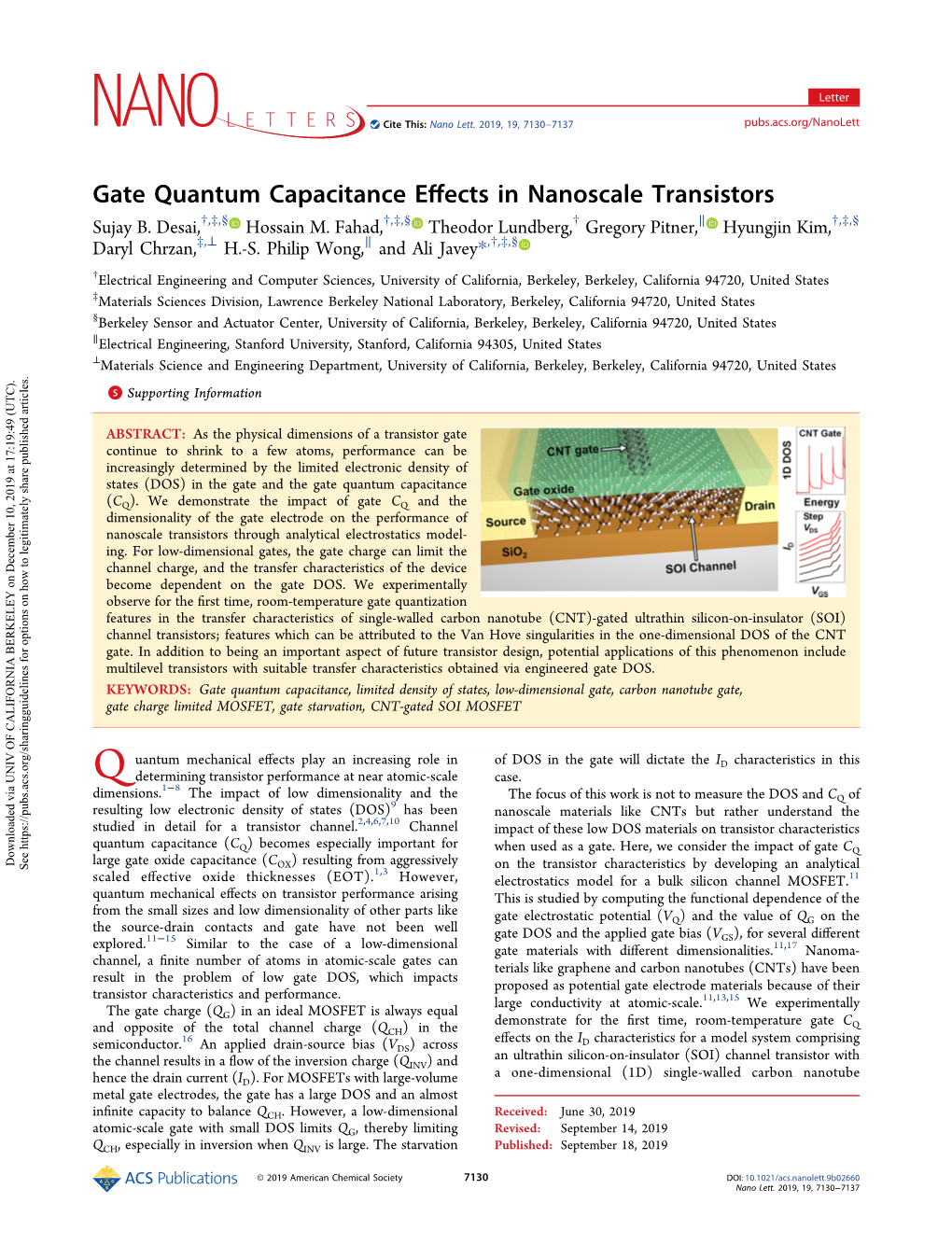 Gate Quantum Capacitance Effects in Nanoscale Transistors