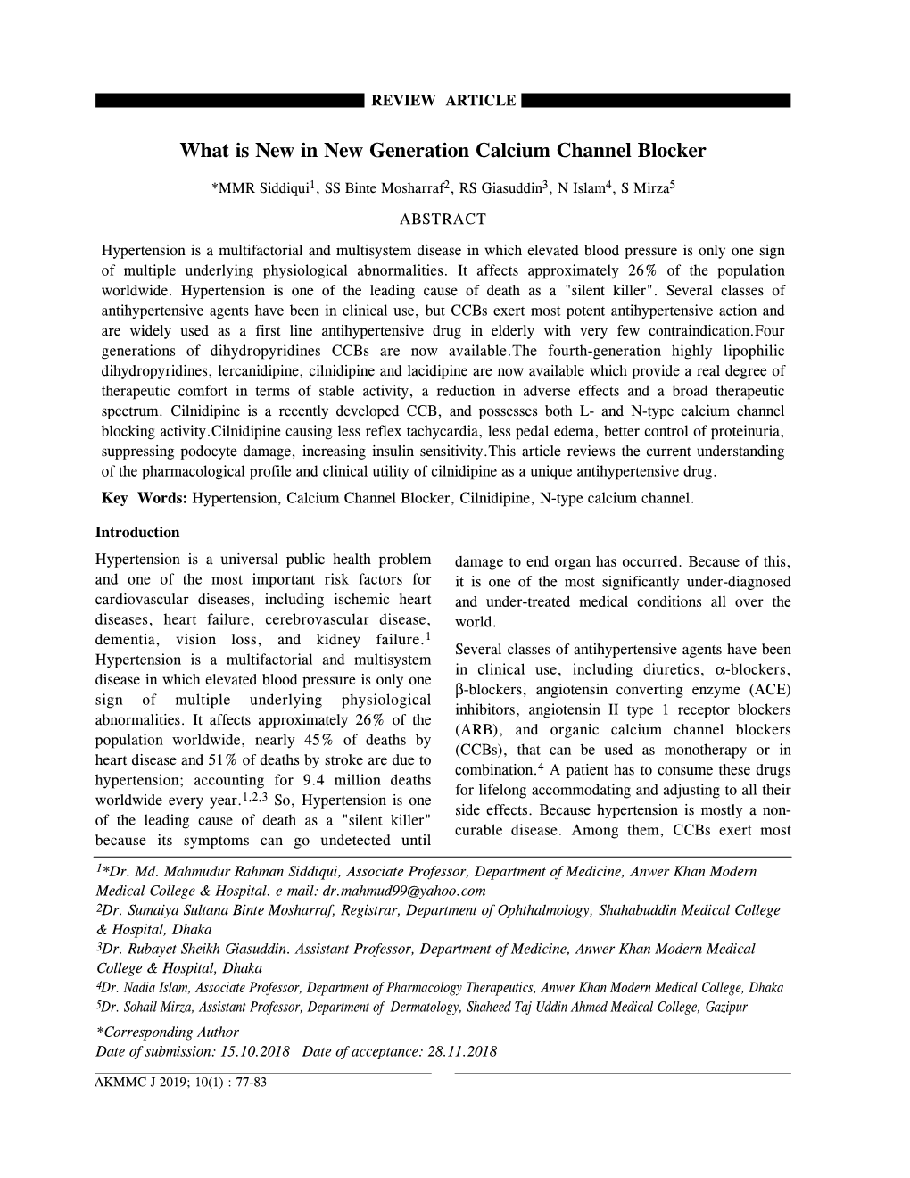 What Is New in New Generation Calcium Channel Blocker