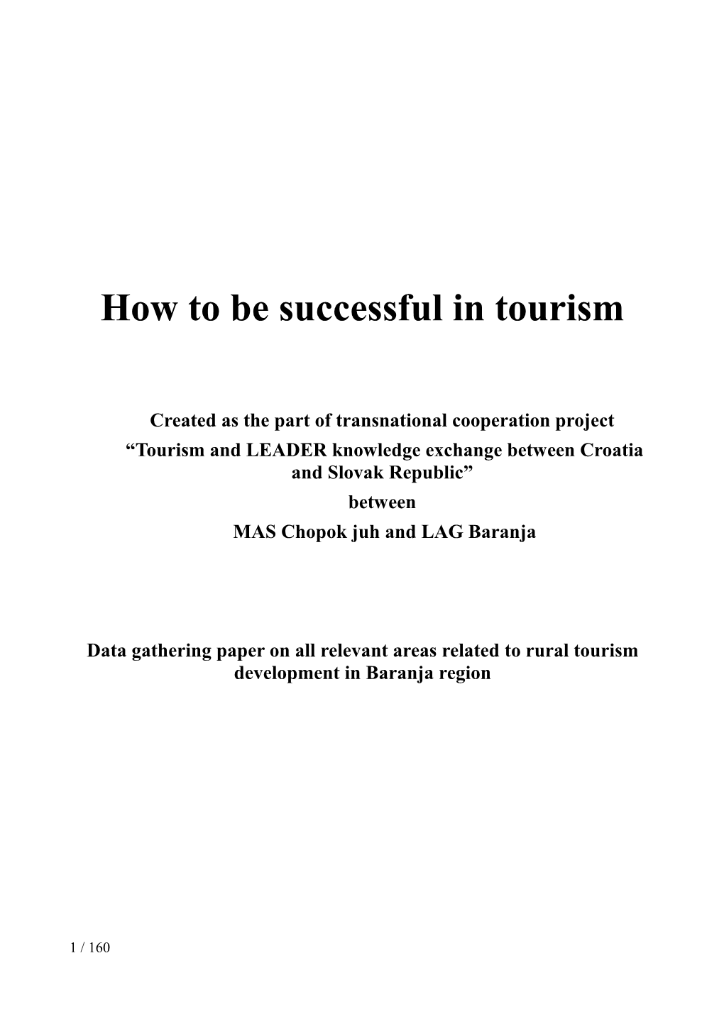 How to Be Successful in Tourism