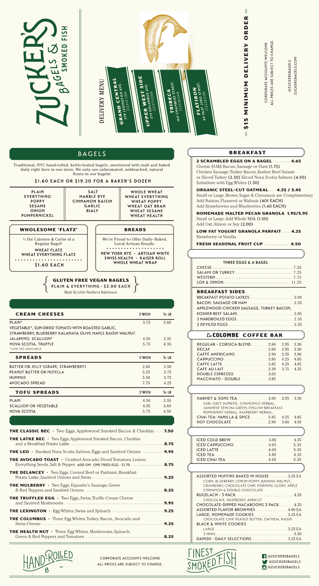 Zuckers TAKEOUT MENU