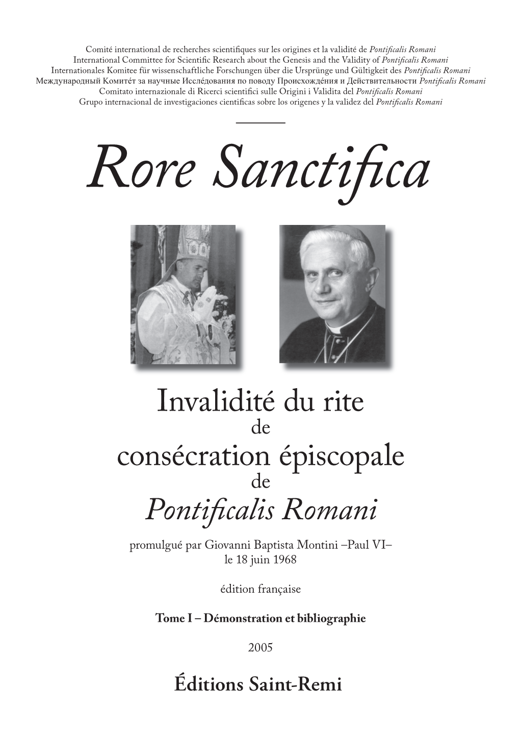 Rore Sanctifica » Le Tome I