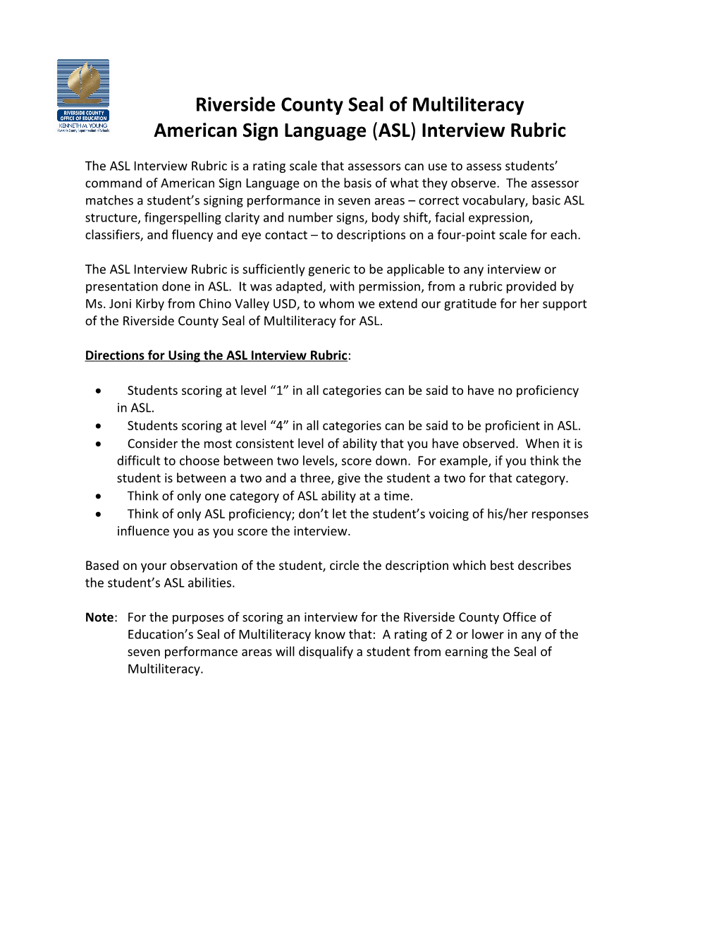 Student Oral Language Observation Matrix (SOLOM)