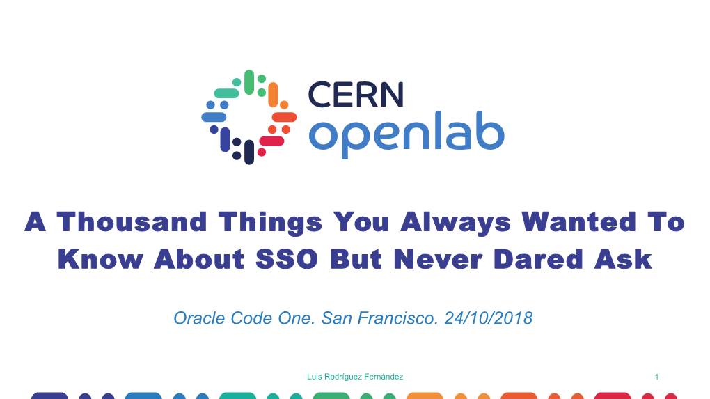 CERN SSO. Identity Provider