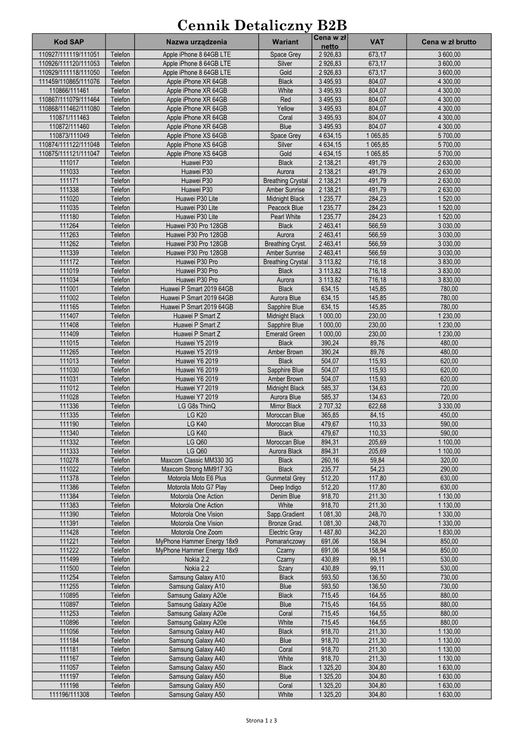 Cennik Zakupowy Data I Voice 19.07.18