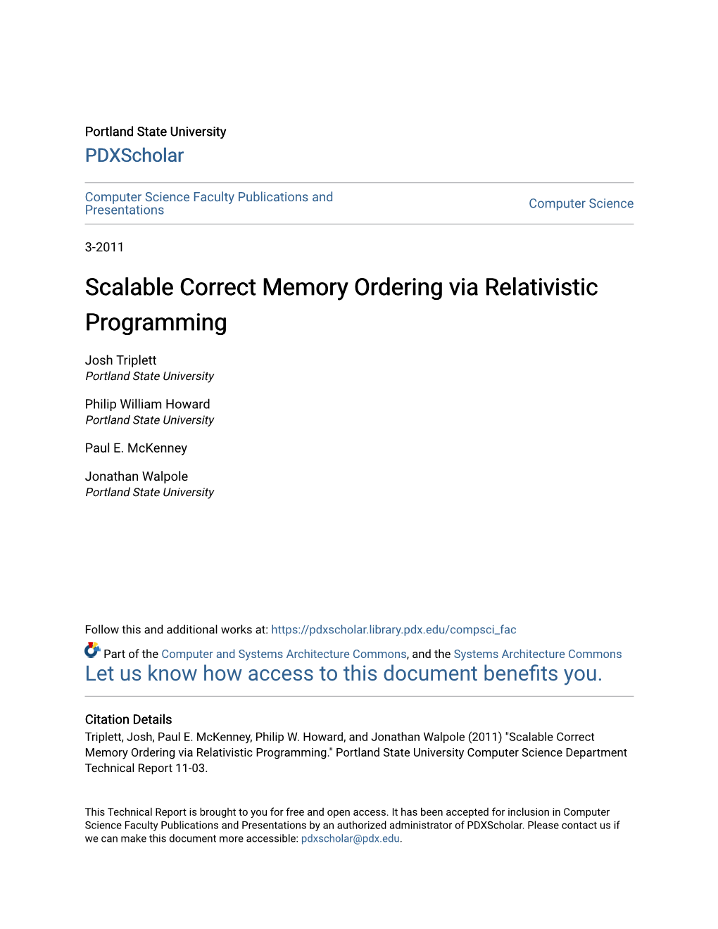 Scalable Correct Memory Ordering Via Relativistic Programming