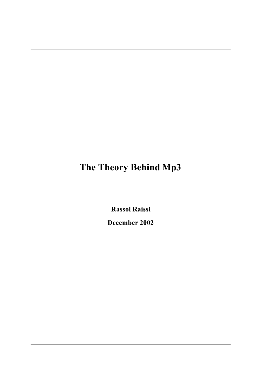 The Theory Behind Mp3