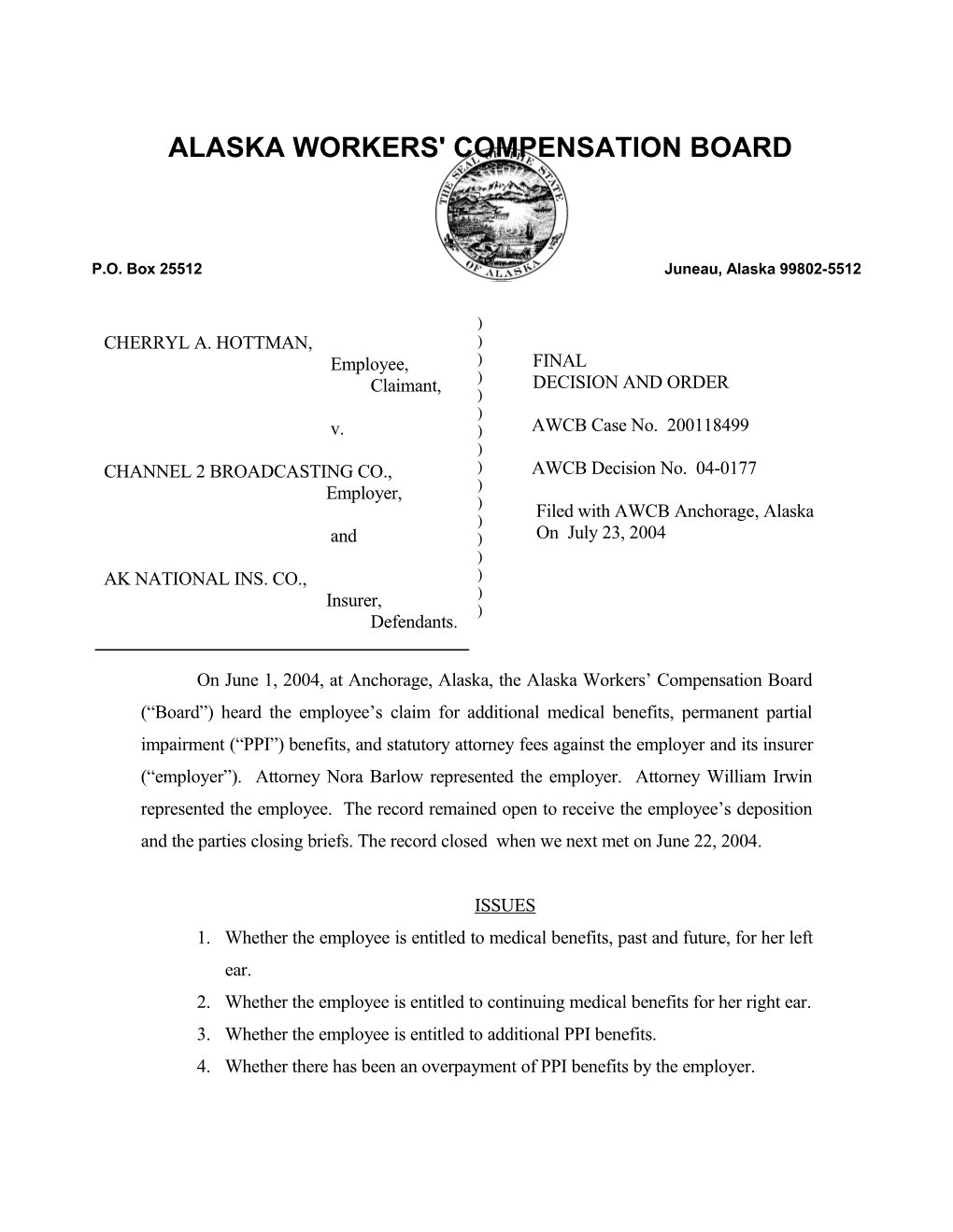 Alaska Workers' Compensation Board s12