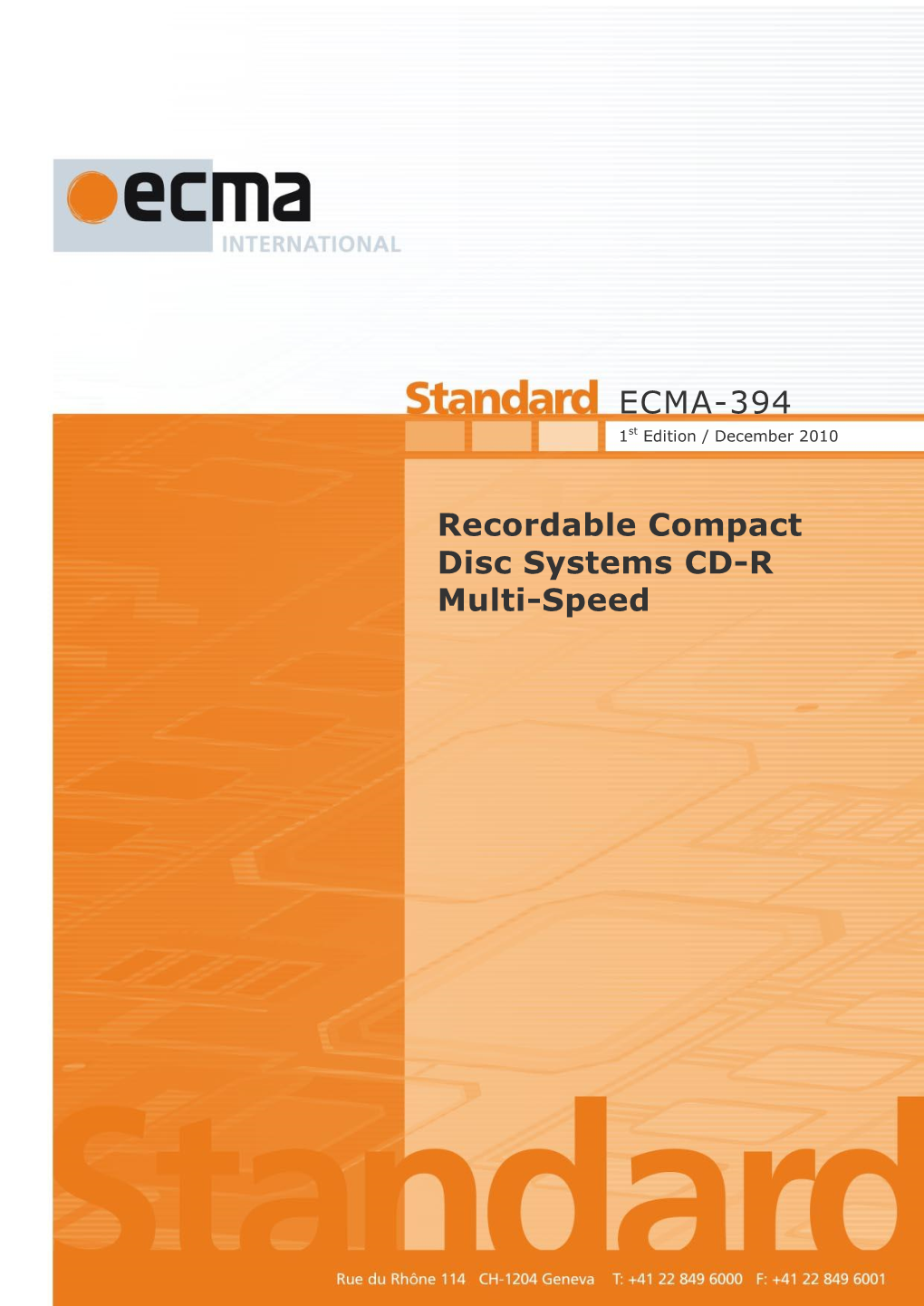 Final Draft Ecma Standard on CD-R, August 2010