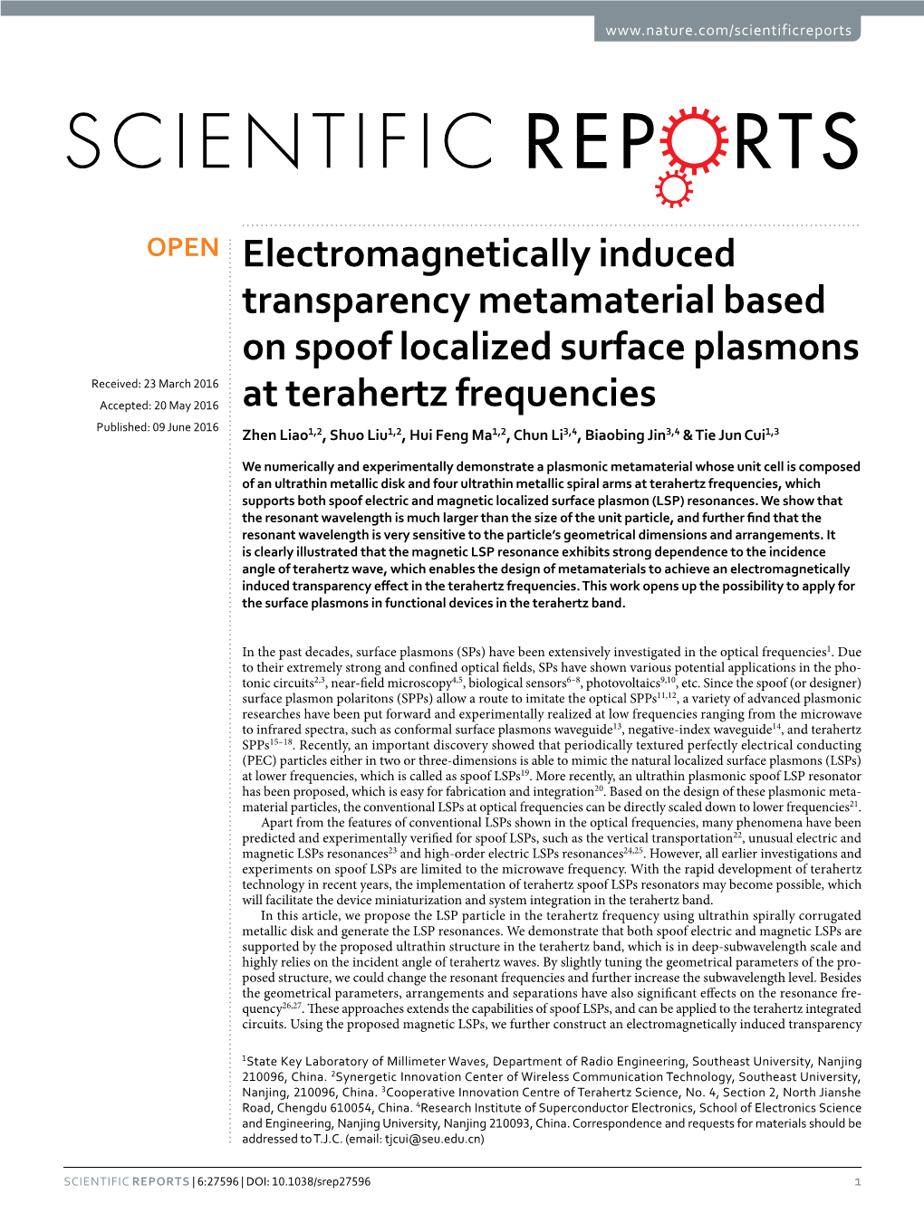 Electromagnetically Induced Transparency Metamaterial Based