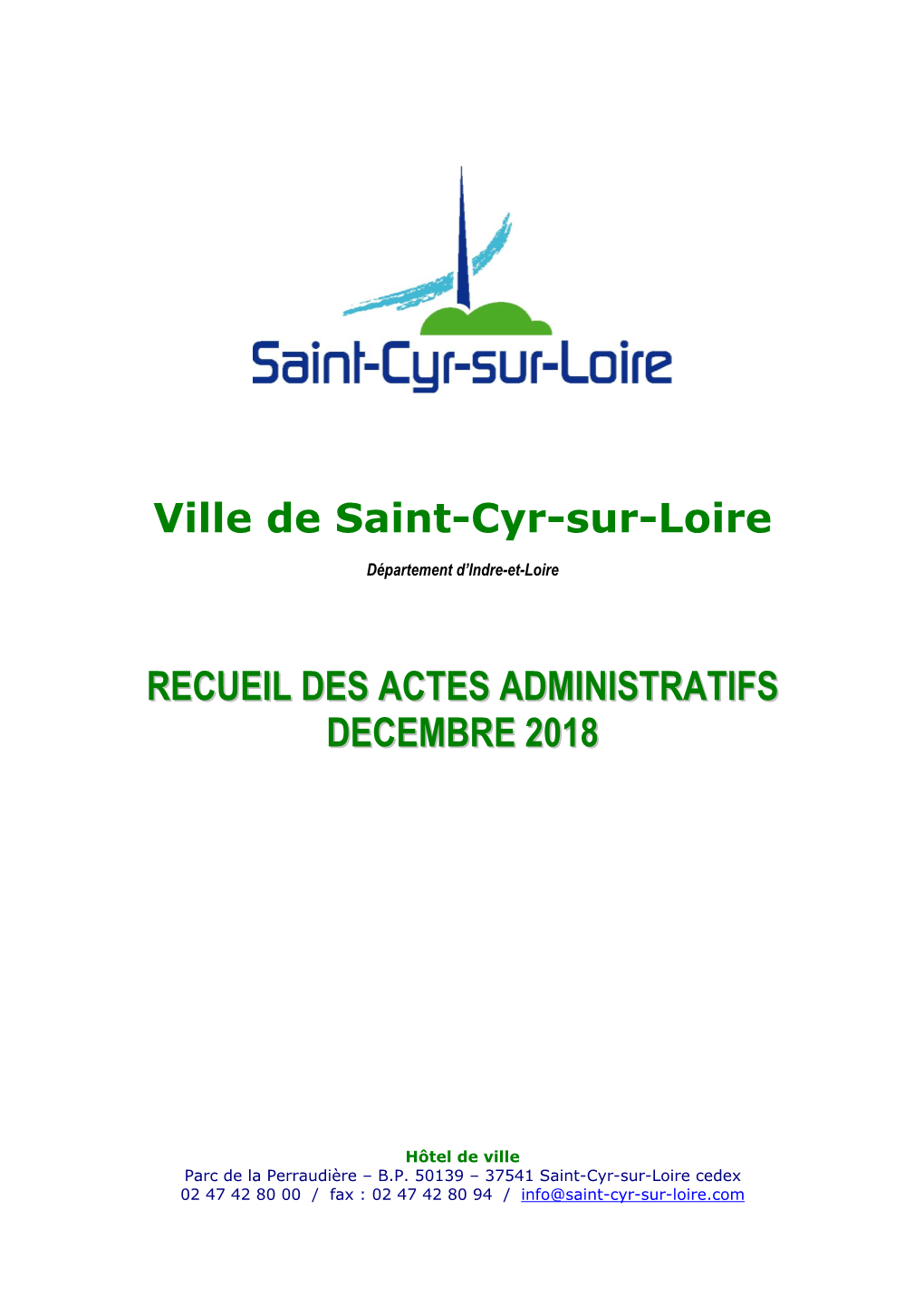 Recueil Des Actes Administratifs Decembre 2018