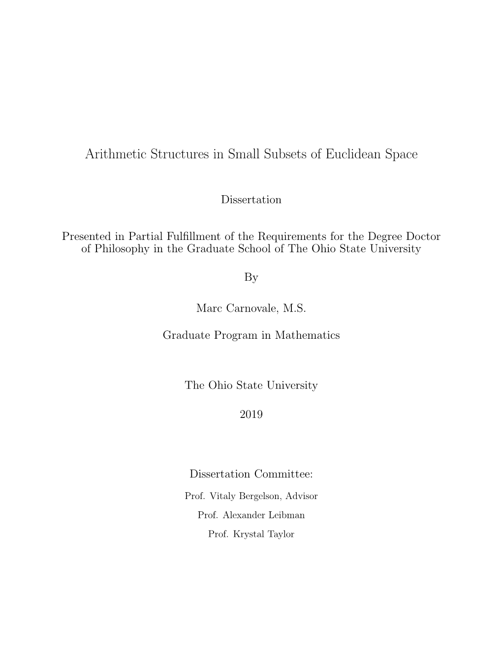 Arithmetic Structures in Small Subsets of Euclidean Space