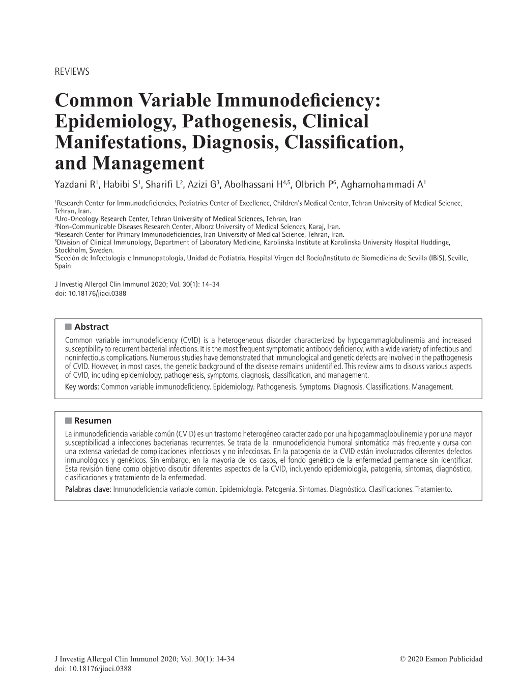 Common Variable Immunodeficiency: Epidemiology, Pathogenesis