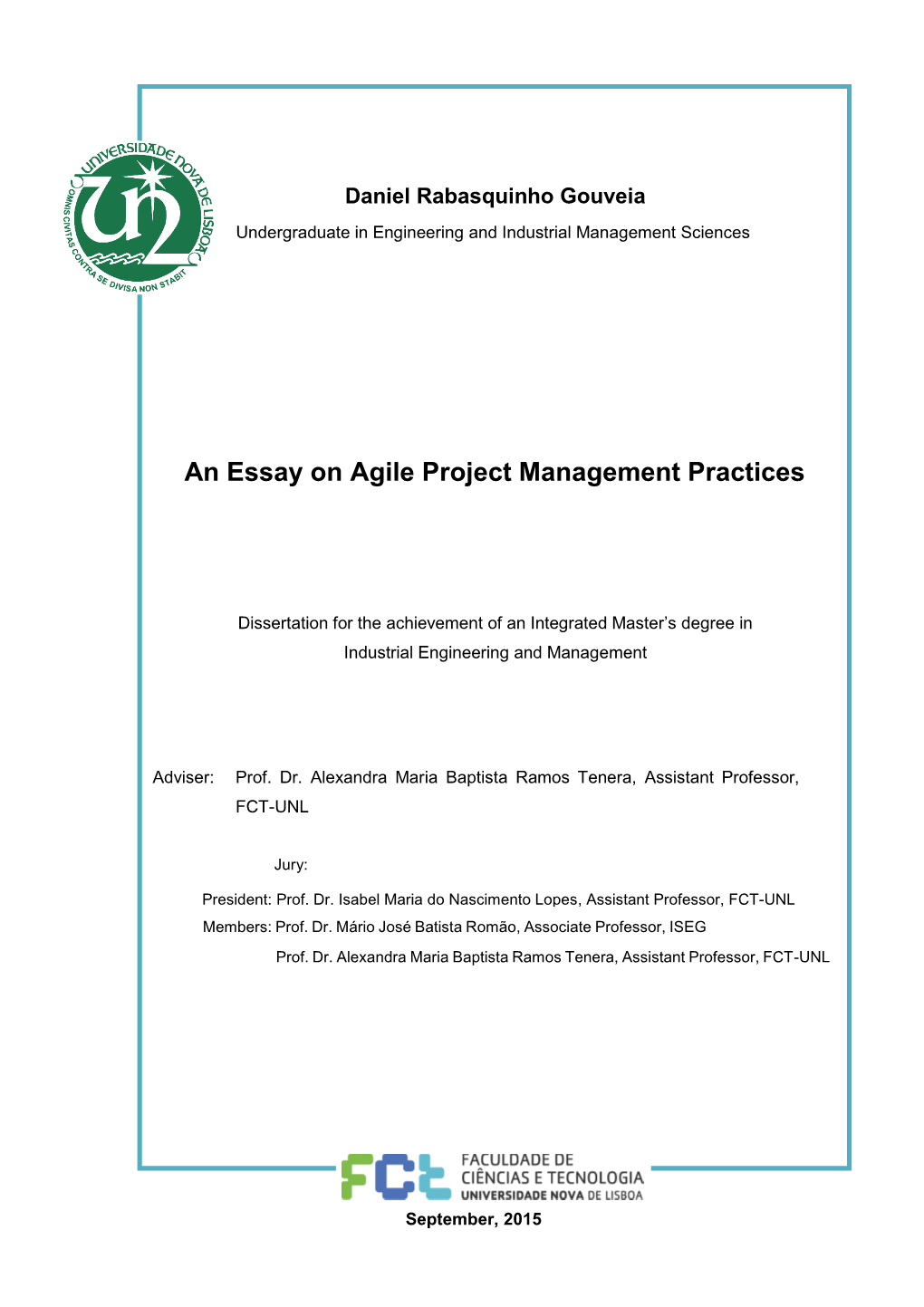 An Essay on Agile Project Management Practices [Habilitações Académicas]