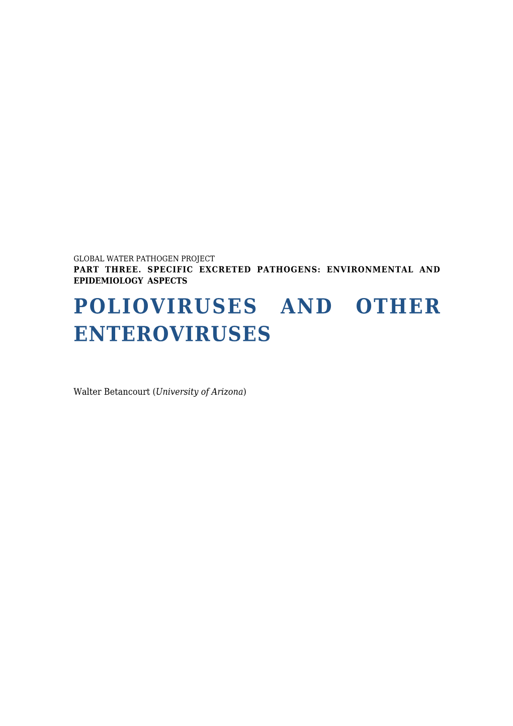 Polioviruses and Other Enteroviruses