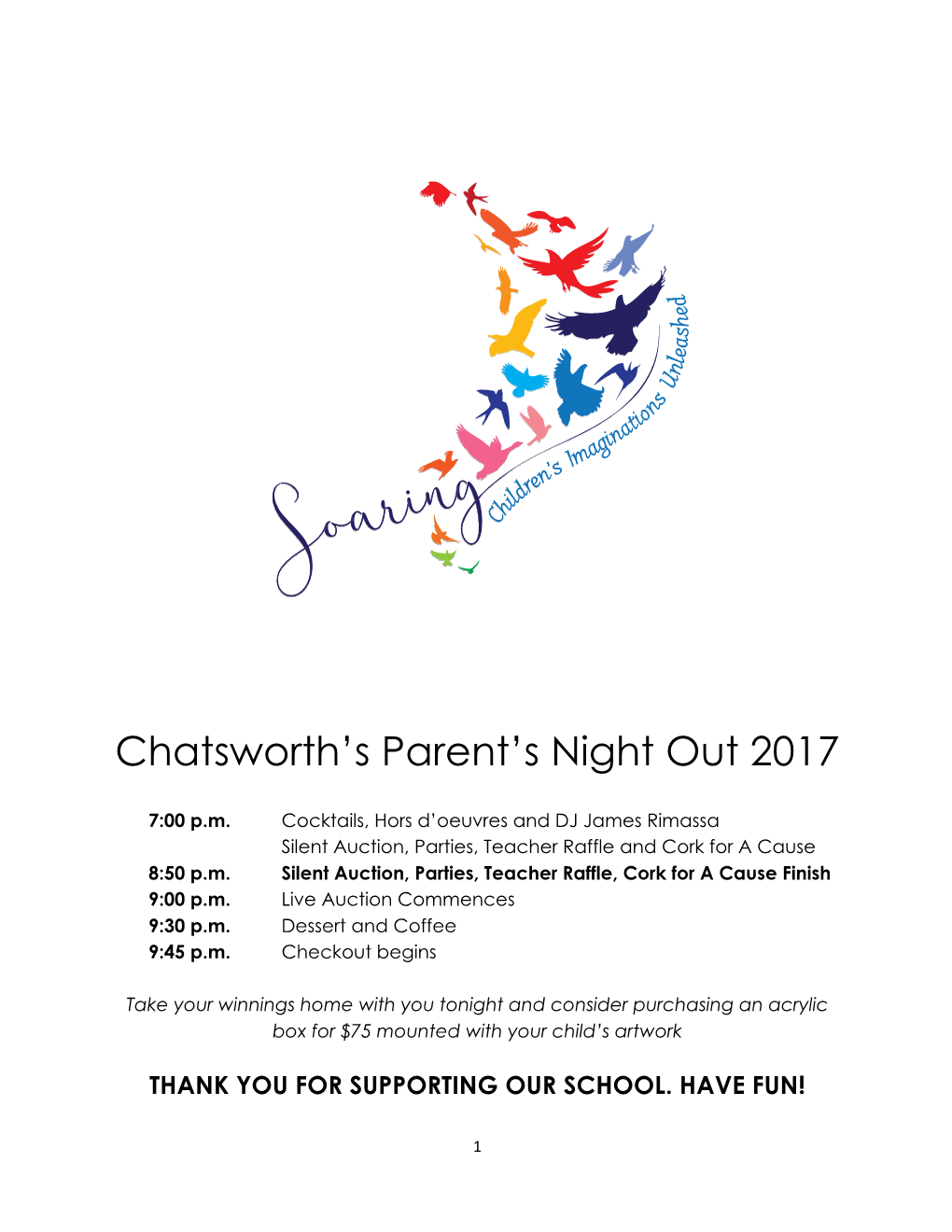 Chatsworth's Parent's Night out 2017