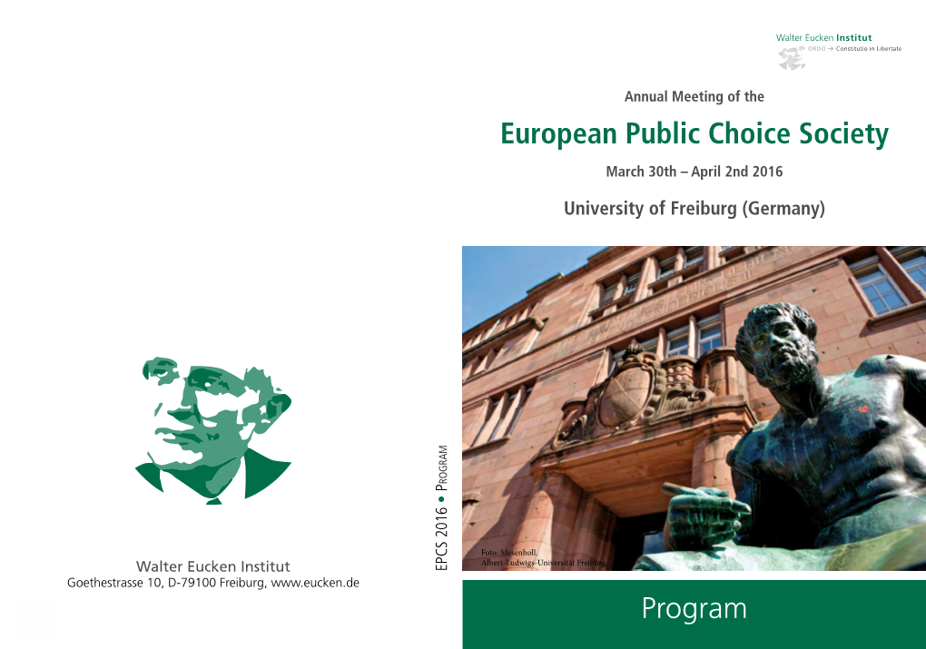 European Public Choice Society Program
