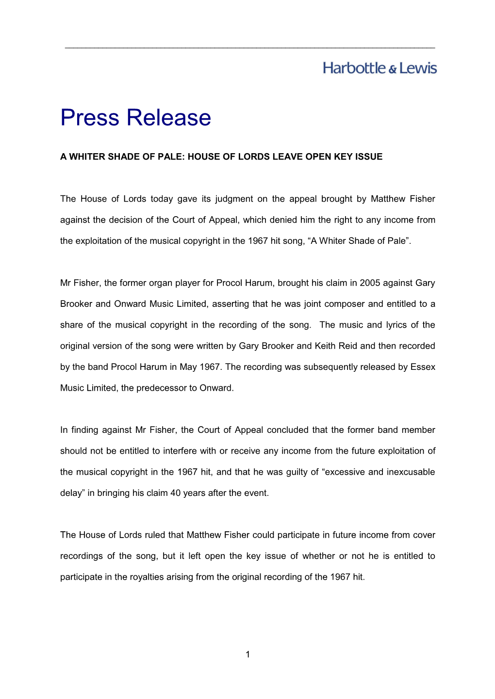 Press Release