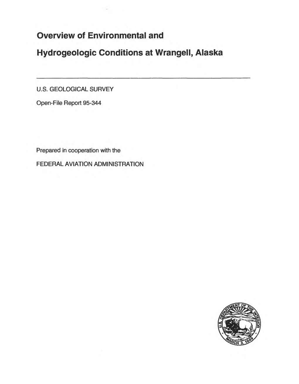 Overview of Environmental and Hydrogeologic Conditions at Wrangell, Alaska