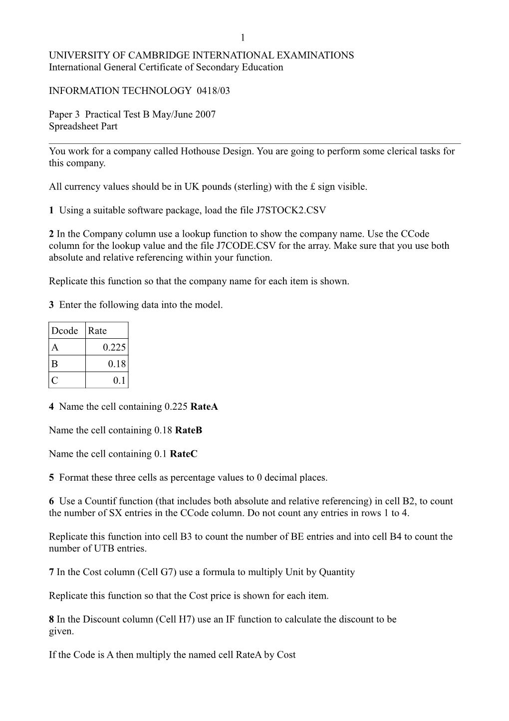 University of Cambridge International Examinations