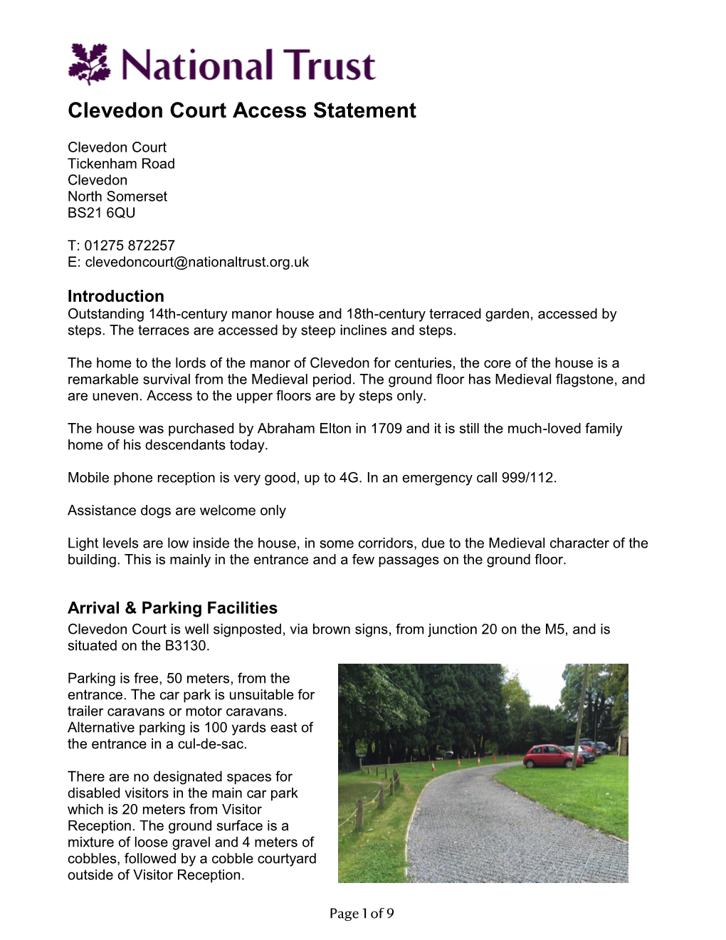 Clevedon Court Access Statement